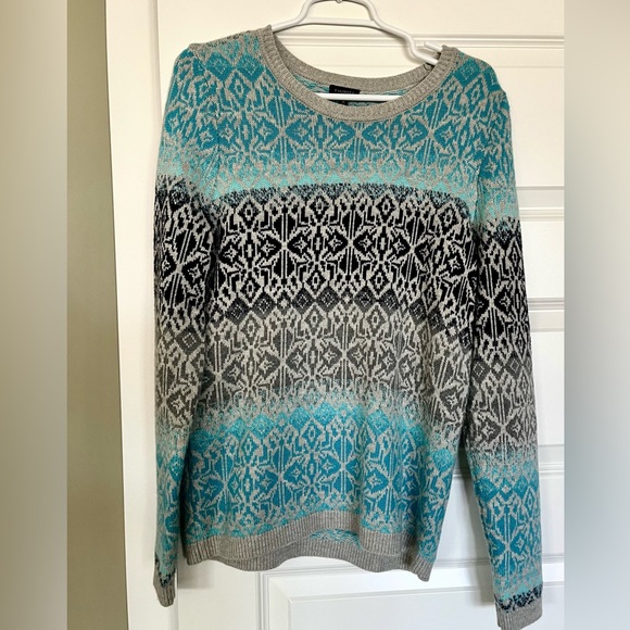 TALBOTS Lambswool Fair Isle Sweater, Size Medium - Picture 2 of 7